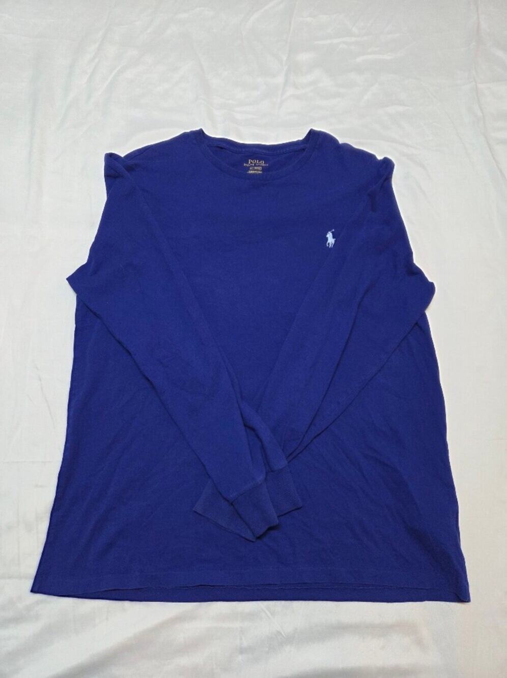 Polo by Ralph Lauren Men's Classic Crew Neck Long Sleeve Shirt - Blue